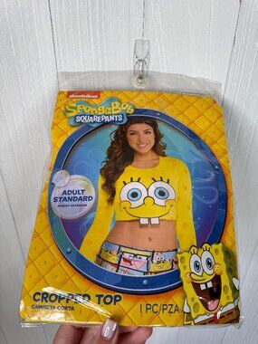 Nickelodeon SpongeBob SquarePants Yellow Cropped Top Adult Costume Standard